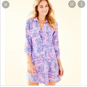 Lilly Pulitzer Natalie Shirtdress Cover-Up — XL, NWT